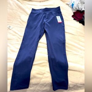 NWT Popfit Active Wear Size XL Navy Blue Yoga Pants-Leggings With Side Pockets